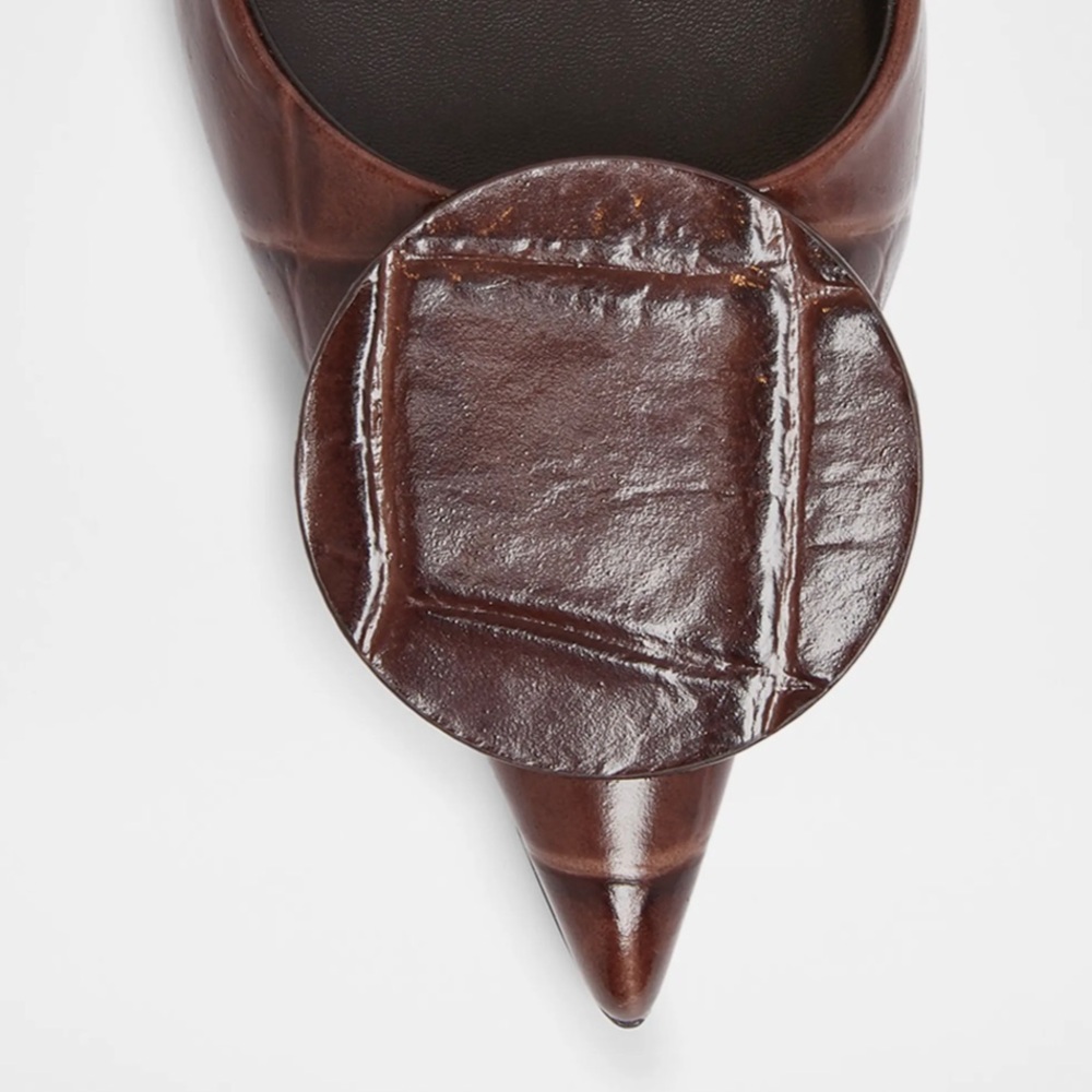 JACQUEMUS
Duelo embellished croc-effect leather slingback 39 - Picture 6 of 7